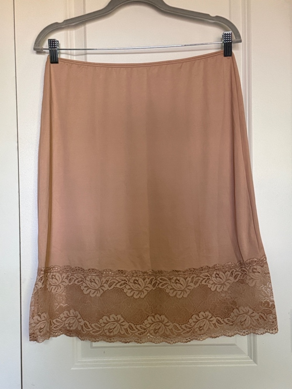 Vanity Fair Radiant Beige Lace Trim Half Slip Skirt Extender